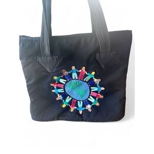 RUTH Y NOHEMI Guatemalan Colorful Children Of The Earth Padded Flat Bottom Tote